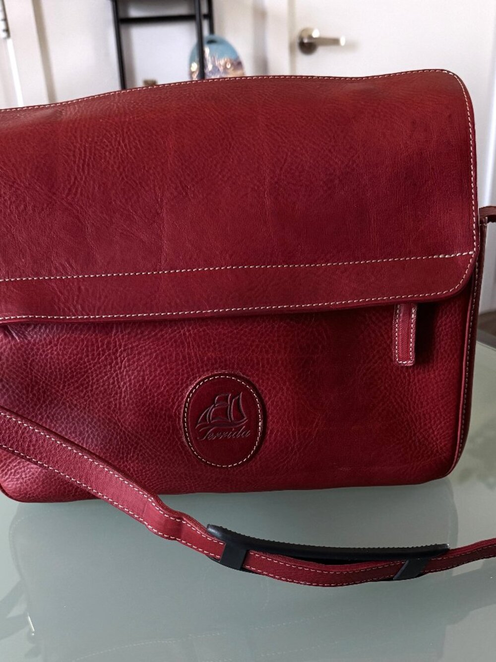 Terrida Vintage shoulder bag Dark red genuine leather made in Italy crossbody ba